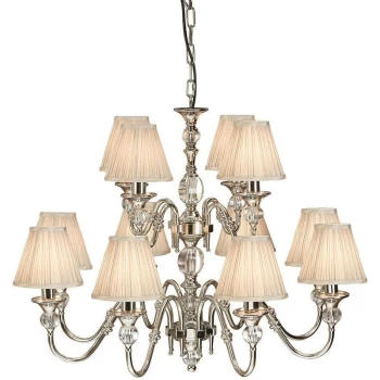 Interiors 1900 Lighting - Interiors Polina Nickel - 12 Light Multi Arm Chandelier Polished Nickel Plate Finish, E14