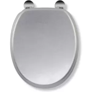 Flexi-Fix Quartz Top & Bottom Fix Toilet Seat, Silver - Croydex