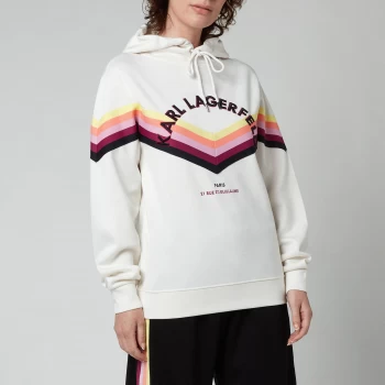 KARL LAGERFELD Womens Hoodie With Stripe Tape - White - S