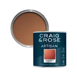 Craig & Rose Artisan Rose Gold Effect Mid Sheen Topcoat Special Effect Paint, 250Ml