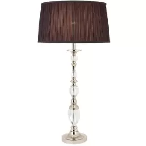 Diana Luxury Large Table Lamp Bright Nickel Black Shade Traditional Bulb Holder