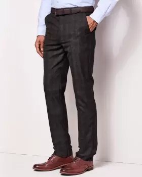 Cotton Traders Mens Check Travel Trousers in Grey