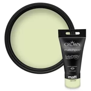 Crown Walls & Ceilings Matt Emulsion Soft Lime Tester - 40ml