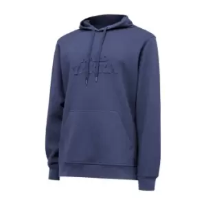 Embossed Pullover Hoodie Sweat Shirts Indigo Small