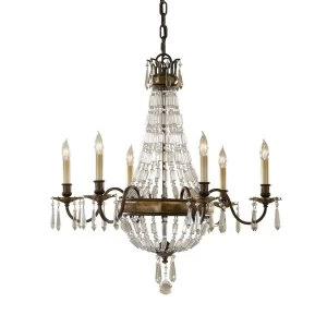 6 Light Chandelier British Bronze Finish, E14