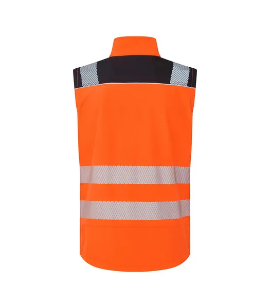 Portwest PW3 Hi Vis Softshell Gilet PW325OBRS Colour: Orange / Black