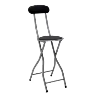 Black Padded Folding Breakfast Kitchen Bar Stool Seat