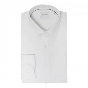 Calvin Klein Poplin Easy Iron Fitted Shirt - White 100