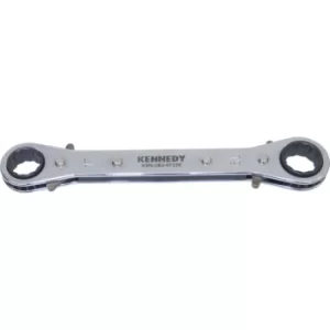 Metric Double End Ring Ratchet Spanner, Chrome Vanadium Steel, Reversible, 17MM X 19MM