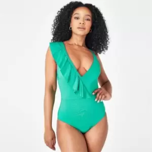 Biba Ruffle Swimsuit - Green