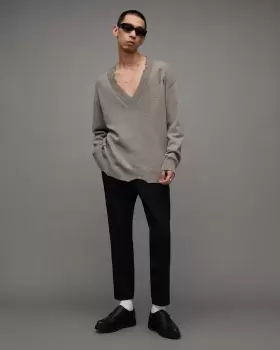 AllSaints Vicious Oversized V-Neck Jumper