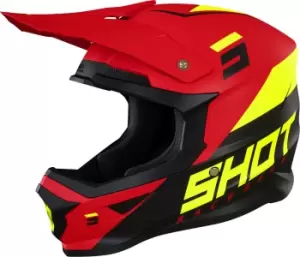 Shot Furious Chase Motocross Helmet, red-yellow, Size S, red-yellow, Size S