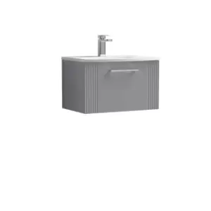 Nuie Deco 600mm Wall Hung Single Drawer Vanity & Basin 4 - Satin Grey