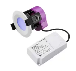 KnightsBridge 230V IP65 6W Fire-rated RGB and CCT WiFi Downlight