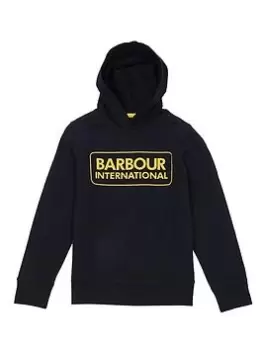 Barbour International Boys Line Logo Hoodie - Black, Size 12-13 Years