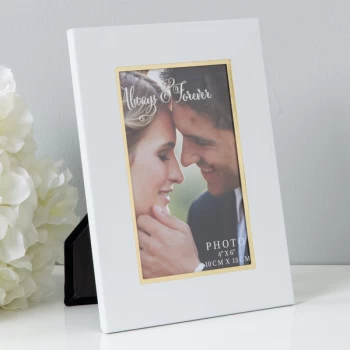 4" x 6" - Always & Forever White Aluminium Photo Frame