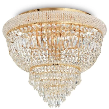 Ideal Lux Dubai - 6 Light Ceiling Light Chandelier Brass, E14