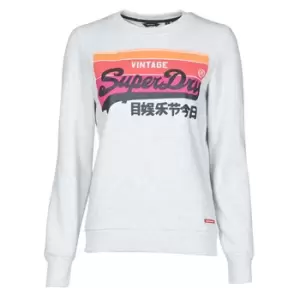 Superdry VL CALI CREW womens Sweatshirt in Grey - Sizes UK 10,UK 12,UK 14,UK 8,UK 6