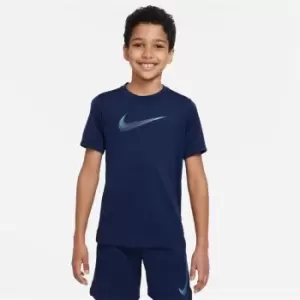 Nike Dri-FIT Big Kids (Boys') Short-Sleeve Training Top - Blue