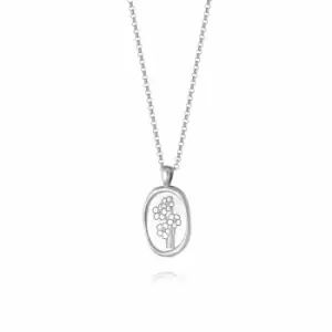 Daisy London Jewellery 925 Sterling Silver Forget Me Not Necklace Flower Sterling Silver