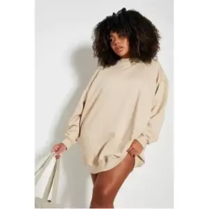 I Saw It First Plus Oversized Sweatshirt Dress - Brown