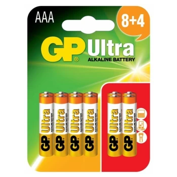 GP Ultra Alkaline Batteries Card Of 12 AAA - GPPCA24AU072