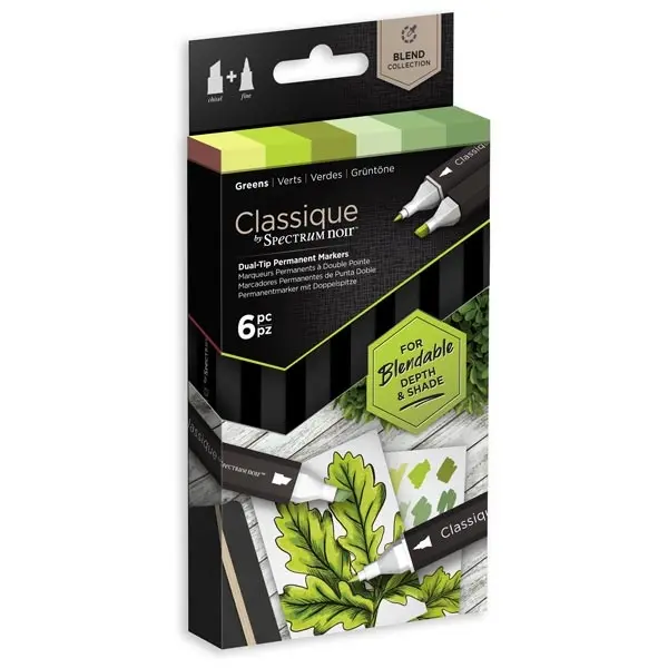 Spectrum Noir Classique Blend Marker Pen Set Greens Set of 6