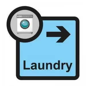 Assisted Living Sign Laundry arrow right - SA FMX 305 x 310mm