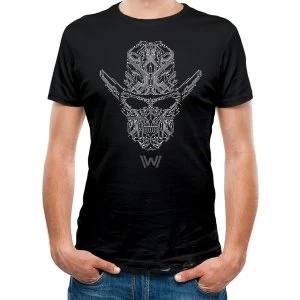 Westworld - Circuit Face Mens Medium T-Shirt - Black