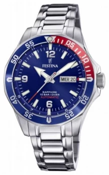 Festina Mens Automatic Stainless Steel Bracelet Blue Watch