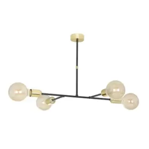 Emibig Juka Black Multi Arm Semi Flush Ceiling light 4x E27