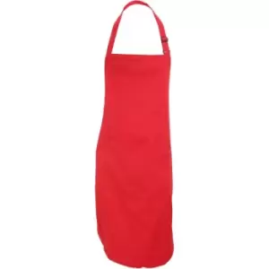 Dennys Adults Unisex Catering Bib Apron With Pocket (Pack of 2) (One Size) (Red) - Red