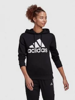 adidas Big Logo Hoodie - Black/White, Size 2XL, Women