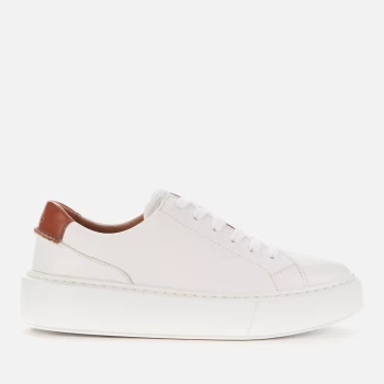 Clarks Womens Hero Lite Lace Leather Flatform Trainers - White - UK 3