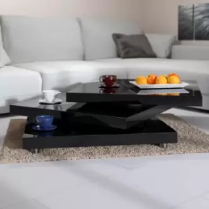 Coffee Table New York 2x2ft Black - Rotatable