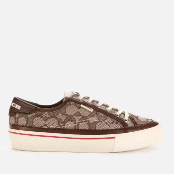 Coach Womens Citysole Jacquard Platform Trainers - Oak/Saddle - UK 7