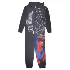 Spider-Man Boys Web Shooting Jumpsuit (1-2 Years) (Charcoal Heather)