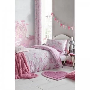 Folk Unicorn Pink Reversible Duvet Set