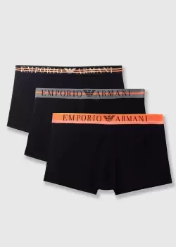 Emporio Armani Mens 3 Pack Trunks In Black