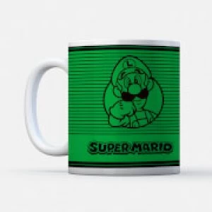 Nintendo Super Mario Luigi Retro Line Art Colour Mug