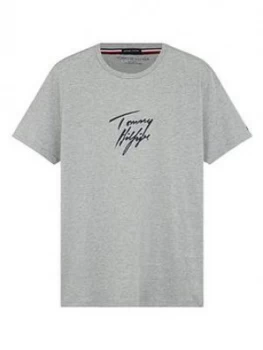 Tommy Hilfiger Logo Lounge T-Shirt - Grey Heather, Size L, Men