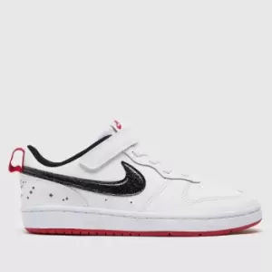 Nike White & Black Court Borough Low 2 Girls Junior Trainers