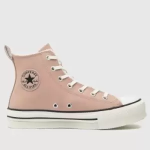 Converse Pale Pink All Star Hi Eva Lift Girls Youth Trainers