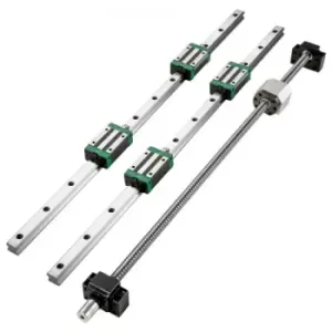 VEVOR Linear Guide Rail 2Pcs HGR20-1700mm Linear Slide Rail with 1Pcs RM1605-1700mm Ballscrew with BF12/BK12 Kit Linear Slide Rail Guide Rail Square F