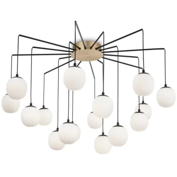 Ideal Lux RHAPSODY - Indoor Cluster Ceiling Pendant Lamp 16 Lights Black, G9