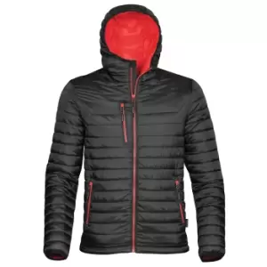 Stormtech Mens Gravity Hooded Thermal Winter Jacket (Durable Water Resistant) (M) (Black/True Red)