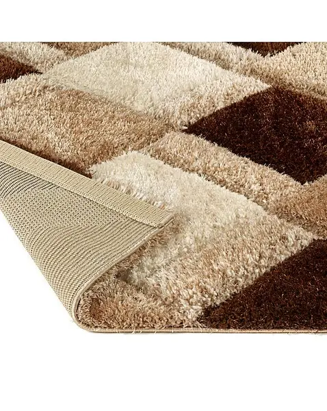 JD Williams Geo Shaggy Rug Beige 60X110 MN14613