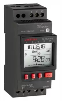 Muller Digital DIN Rail Time Switch 230 V ac, 2-Channel