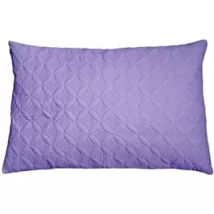 Ultrasonic Mauve Quilted Embossed Cushion Cover, 50 x 75cm - Mauve - Mauve - Homescapes