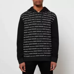 Armani Exchange Mens All Over Logo Pullover Hoodie - Black - M